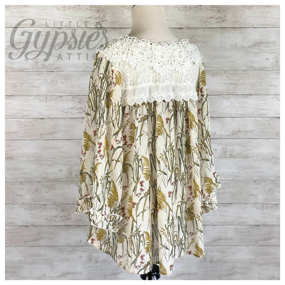 POL Babydoll Autumn Flowers and Lace Top - Picture 7 of 12